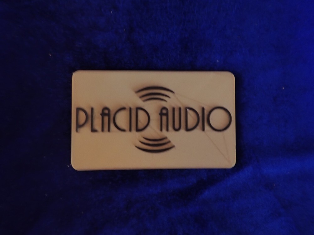 small PLACID AUDIO Microphone Stand Flag Call Letters 3D printed