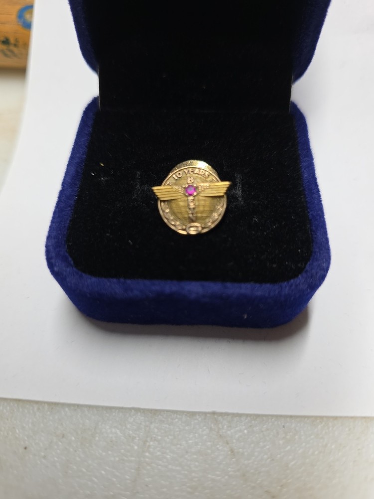 boeing service pin 10year 10k Gold Filled