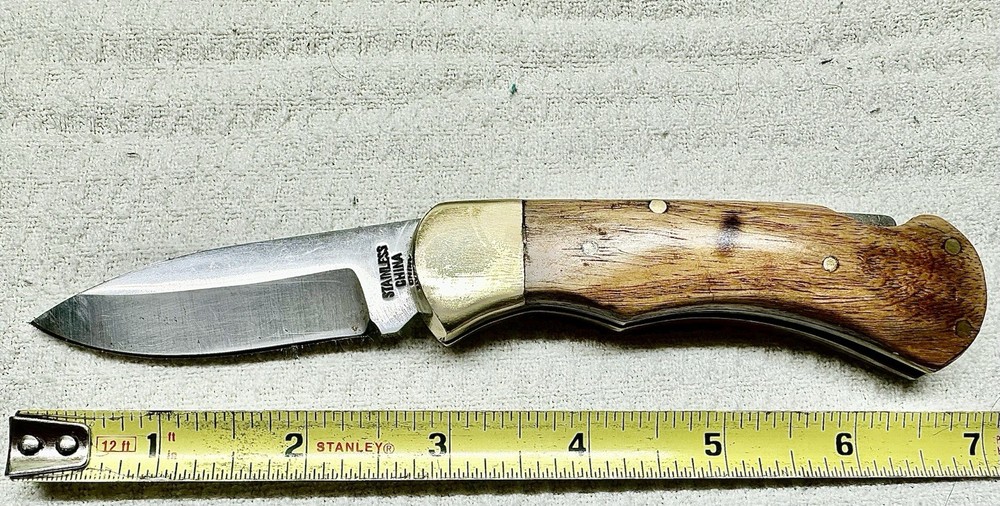Nice Hand-Made Hardwood Handle Lock-back Knife Interesting EDC