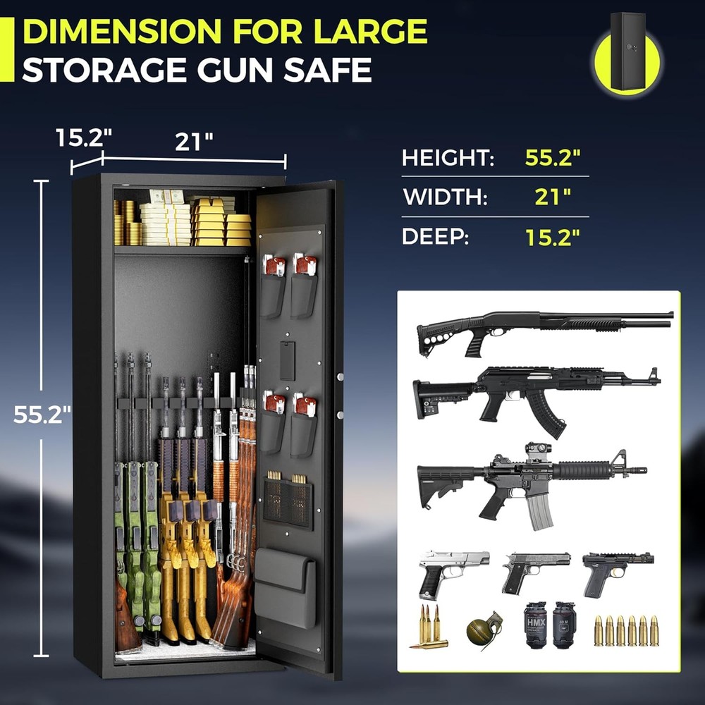 12 Gun Safe Rifle Pistol Quick Access Home Security