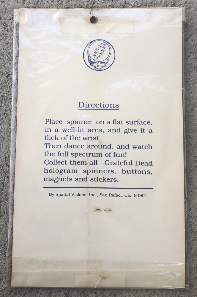 Grateful Dead Spinner 1990 in Original Packaging. A Vinglo Design. NEW