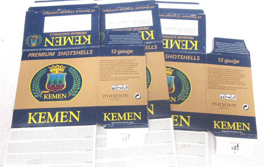 3 EMPTY KEMEN PREMIUM SHOTSHELL  BOXES SHOTGUN SHELL RELOADER RELOADING