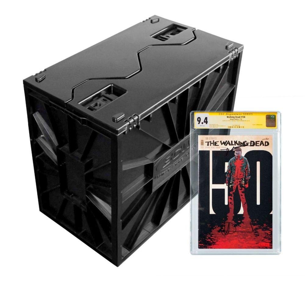 Graded Comic Book Bin with Partition – Black (1 Pack) | Holds 30 Graded Comic...