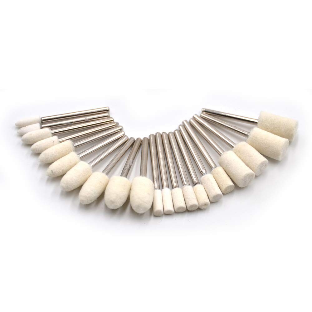 Oudtinx 100pcs Multifunctional Wool Felt Mandrel Mounted Grinding Polishing A...