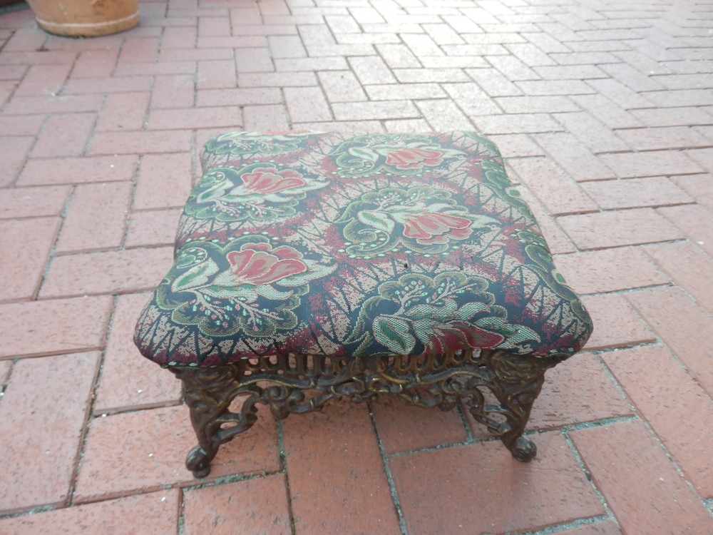 Vintage Cast Iron Footstool 14" x 9"