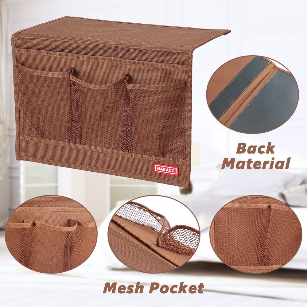 Bedside Storage Organizer, Remote Control Holder, Bed Pockets Bedside Caddy S...