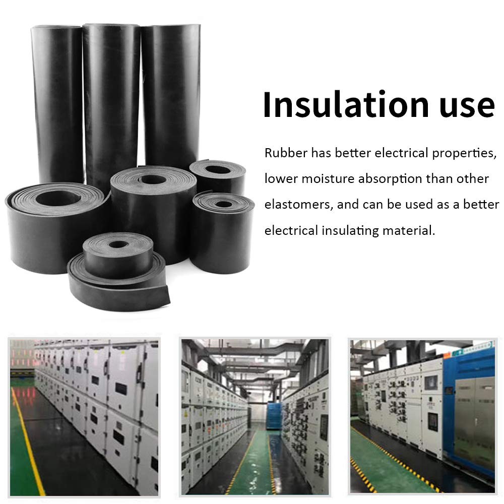 Neoprene Rubber Strips 3" W x 1/6" T x 10' L, Solid Rubber Sheets, Rolls & St...