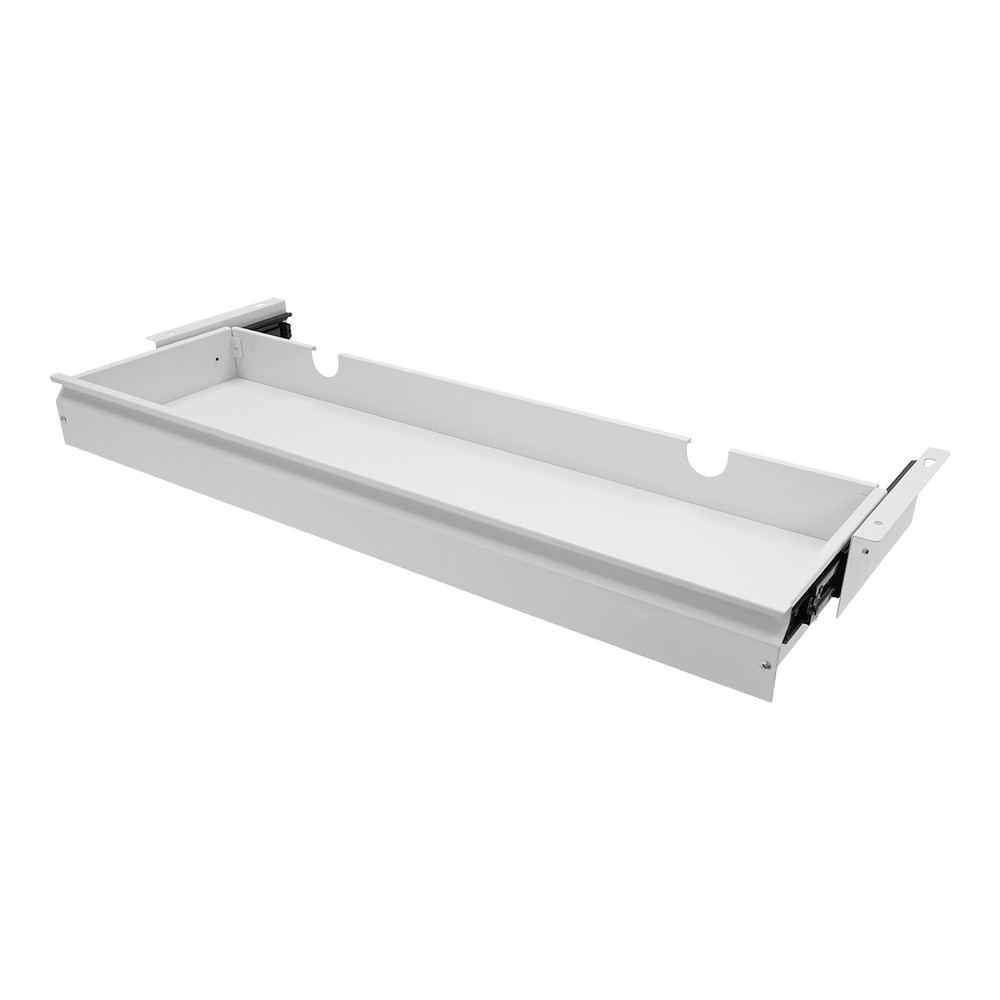 33" White Sliding Pull-Out Desk Drawer - Space Saver Organizer