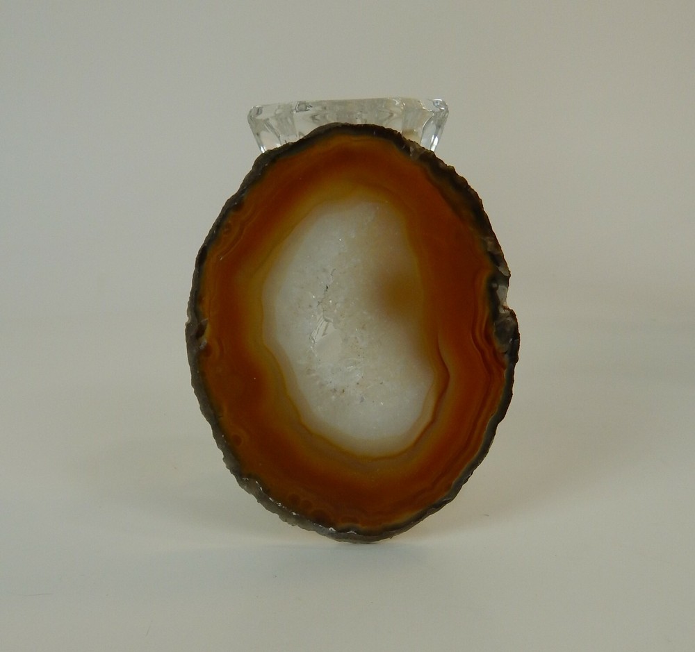 Agate Slab Amber/White Ice 4" x 3"