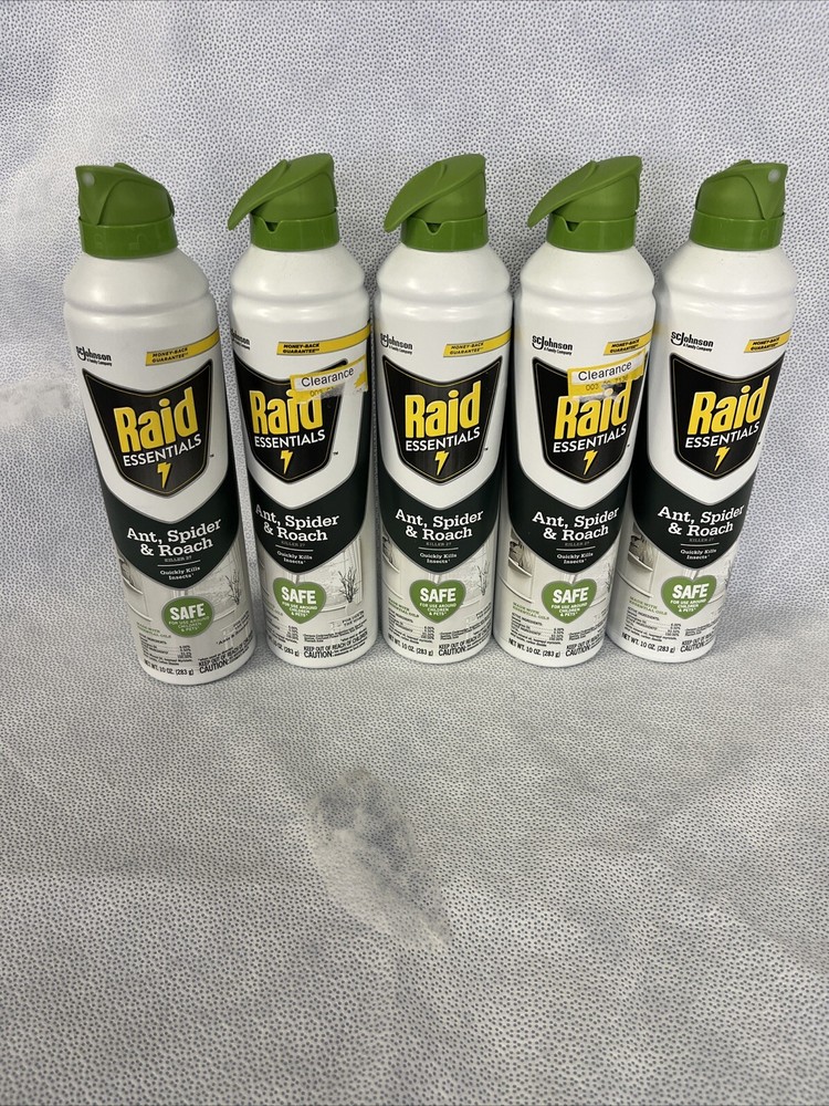 Box of 5 - Raid Essentials Ant, Spider & Roach Killer 27 Spray, 10 Oz