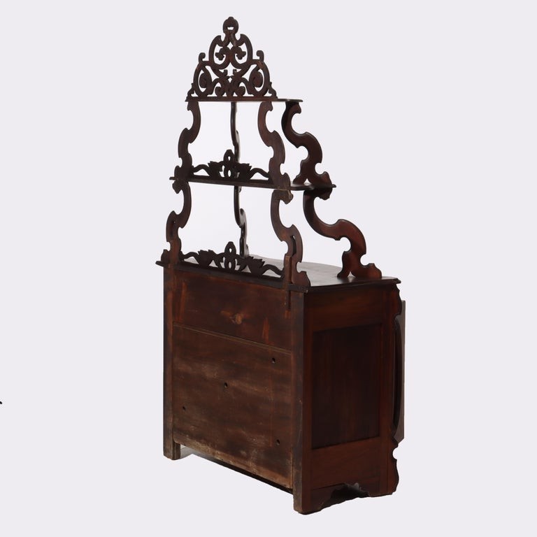 Victorian Walnut & Burl Etagere Server C1880