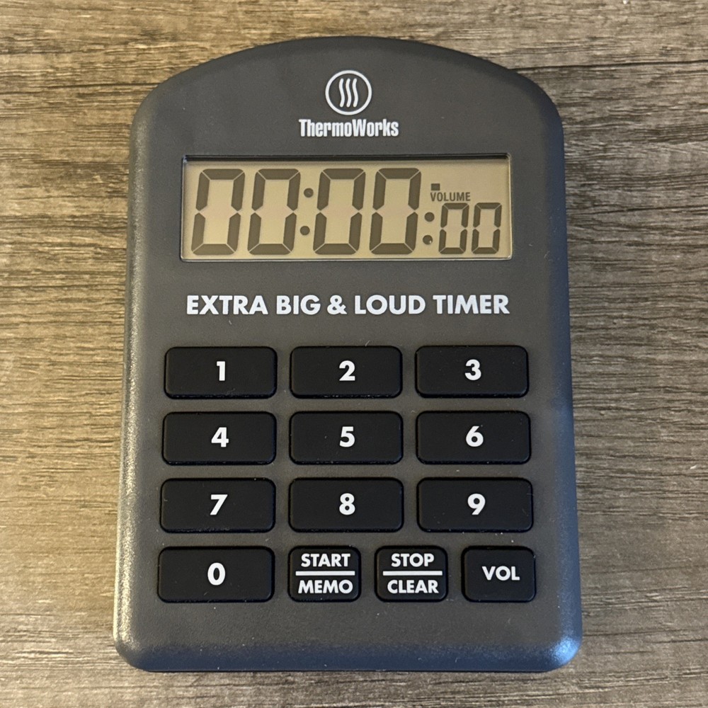 ThermoWorks Extra Big & Loud Kitchen Timer - Charcoal, 5.1 x 3.5 in