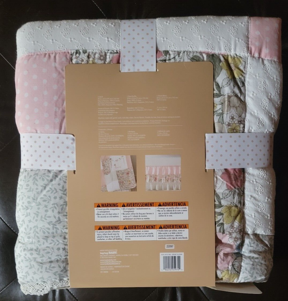Ever & Ever 3 Piece Vibrant Blooms Crib Bedding Set