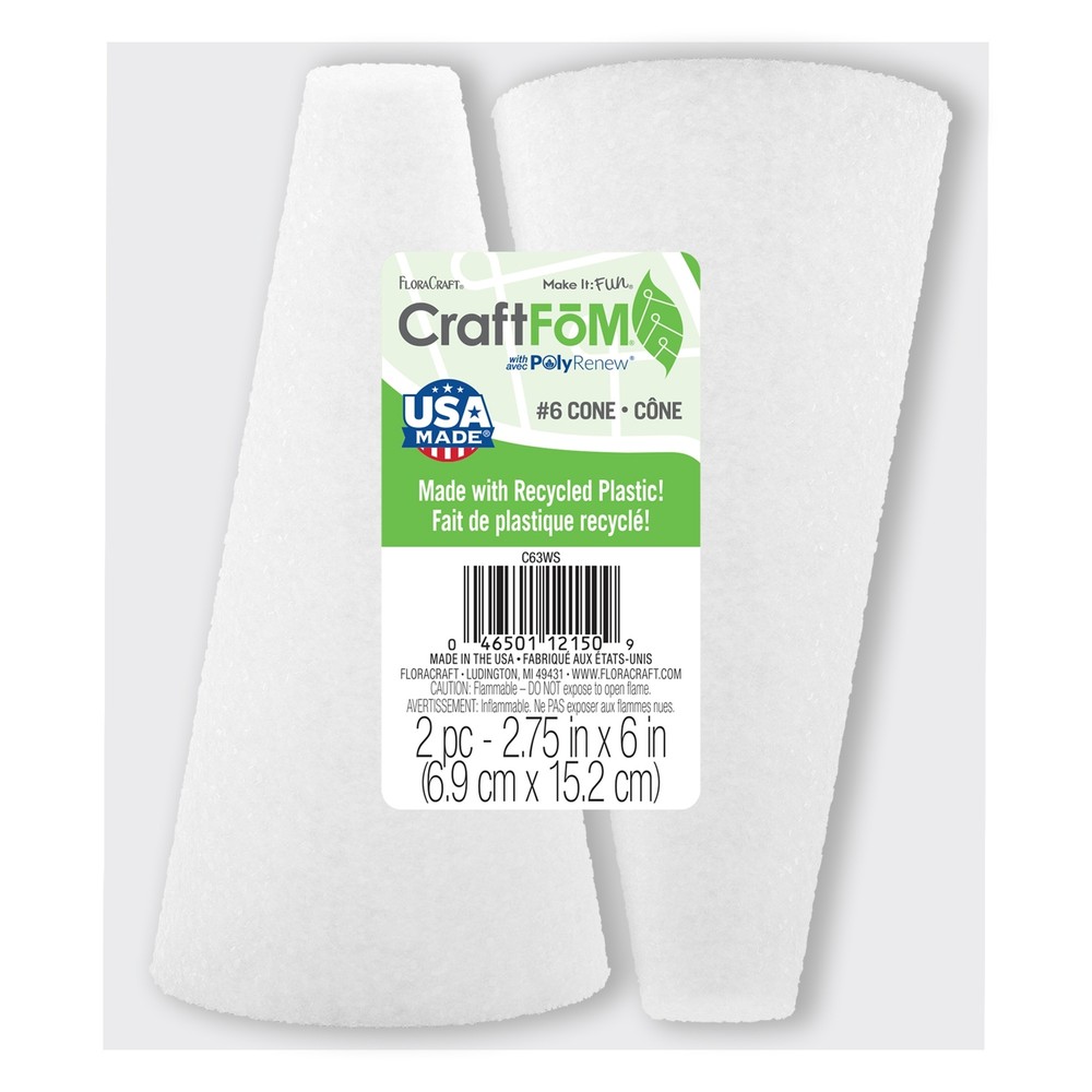 FloraCraft CraftFoM Cone 2/Pkg-6"X2.75"
