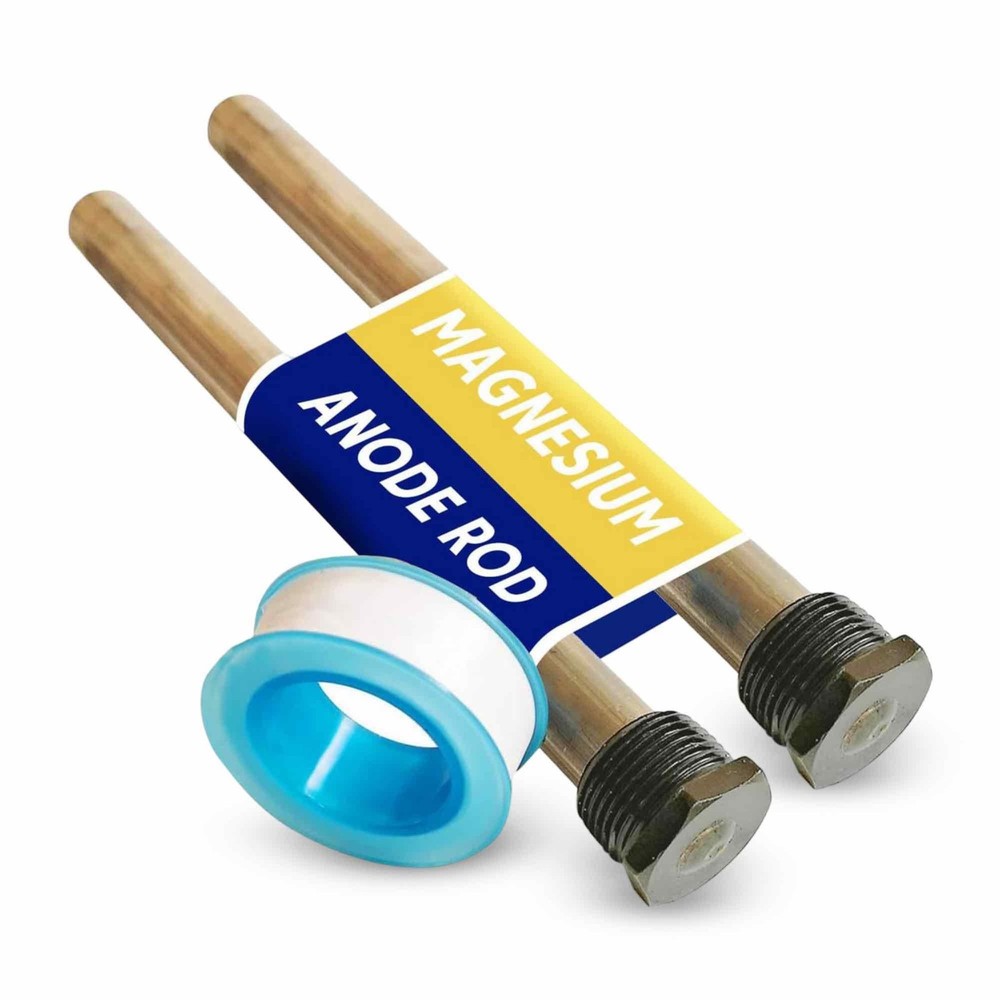 Anode Rod for Hot Water Heater - Magnesium 9.25" Length ¾" 2 Pack, Metallic