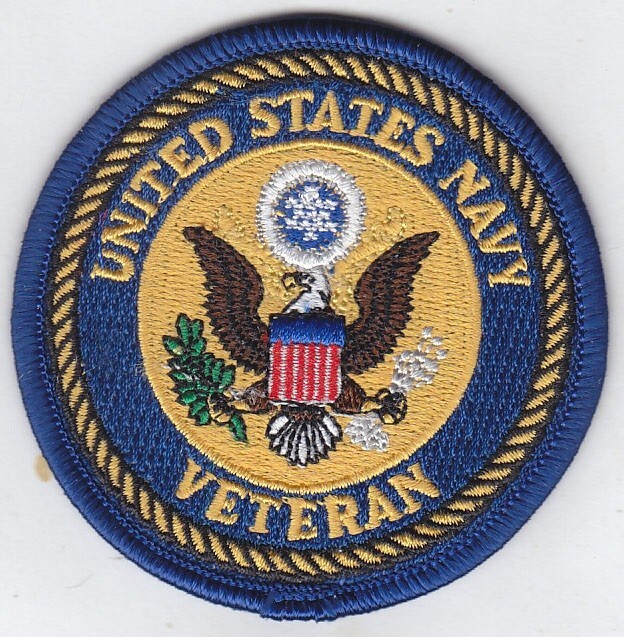 5 Pcs US NAVY VETERAN  Embroidered Patches 3" Diameter