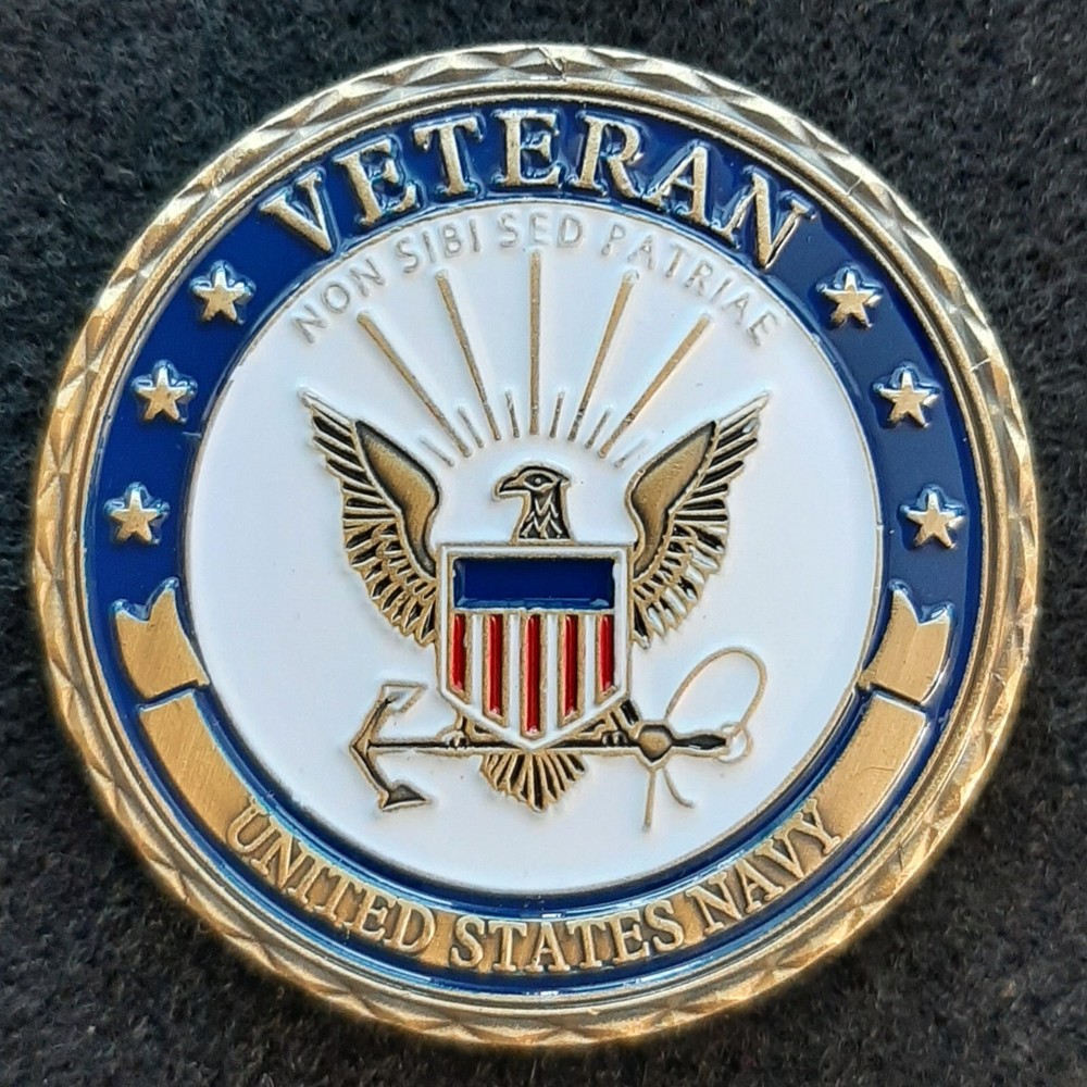 Challenge Coin: Veteran - Navy (Engraving Available)