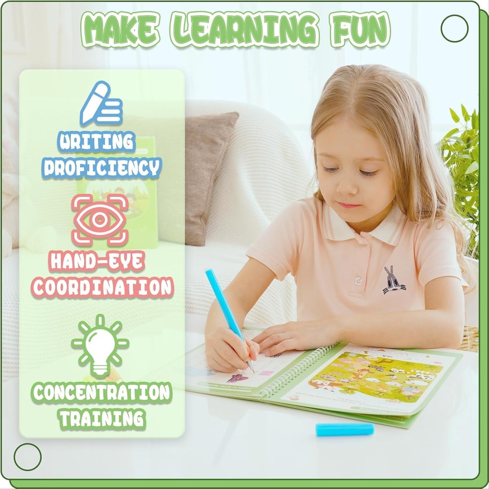 Reusable Grooved Handwriting Workbooks,Magic Copybook,Magic Writing Practice...