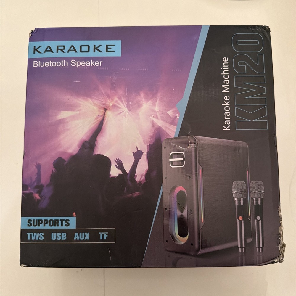 KM20 Black Powerful Portable Karaoke Machine With Bluetooth Speaker