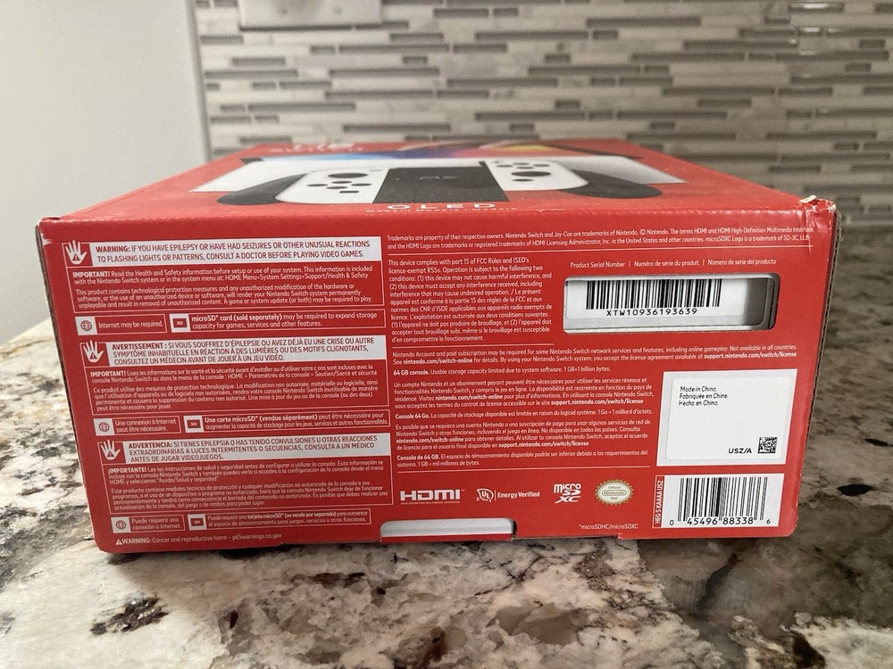 Nintendo Switch WHITE OLED EMPTY BOX w/ Cardboard Insert Tray Owners Manual US