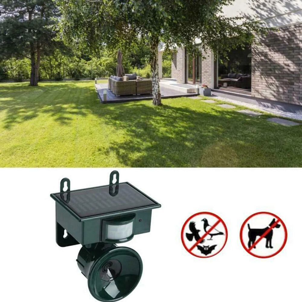 Solar Ultrasonic Bird Repellers Pest Control Scarer Deterrent Fox Motion Sensor