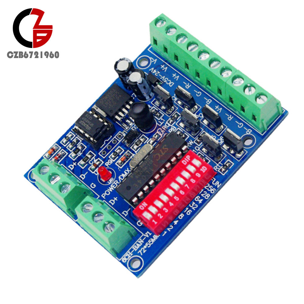 6 Channel DMX512 Decoder Board RGB LED Stage Lighting Controller Module