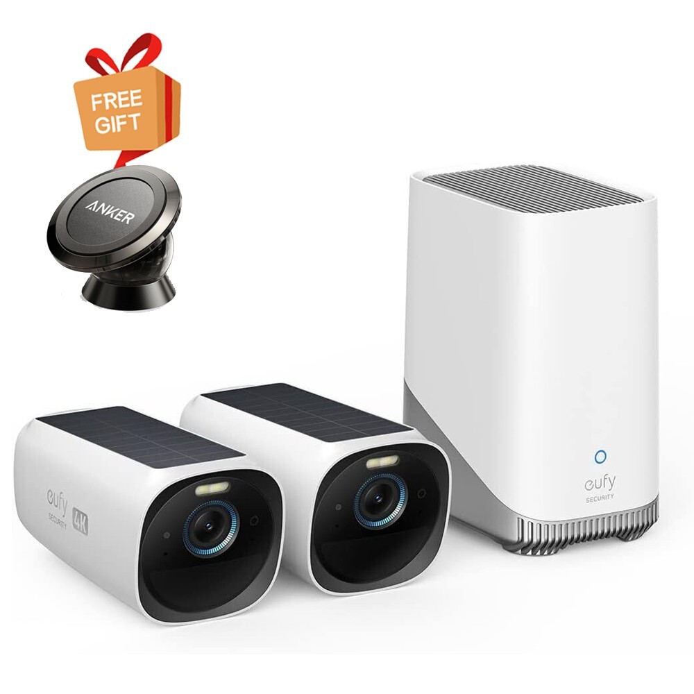 eufy eufyCam 3 Security Camera System 4K Outdoor Wireless Camera w/ Solar Panel