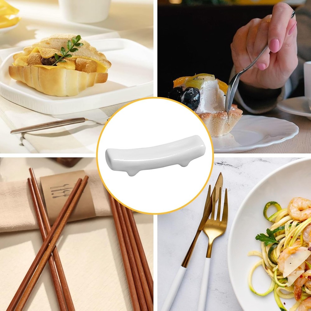 12 Pcs White Ceramic Chopstick Holders Chopstick Rest Tableware Stands
