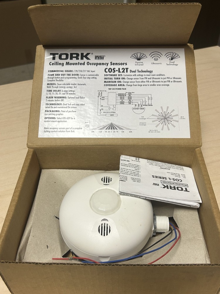TORK COS-L2T Dual Technology Ceiling Mount Occupancy Sensor 24VDC