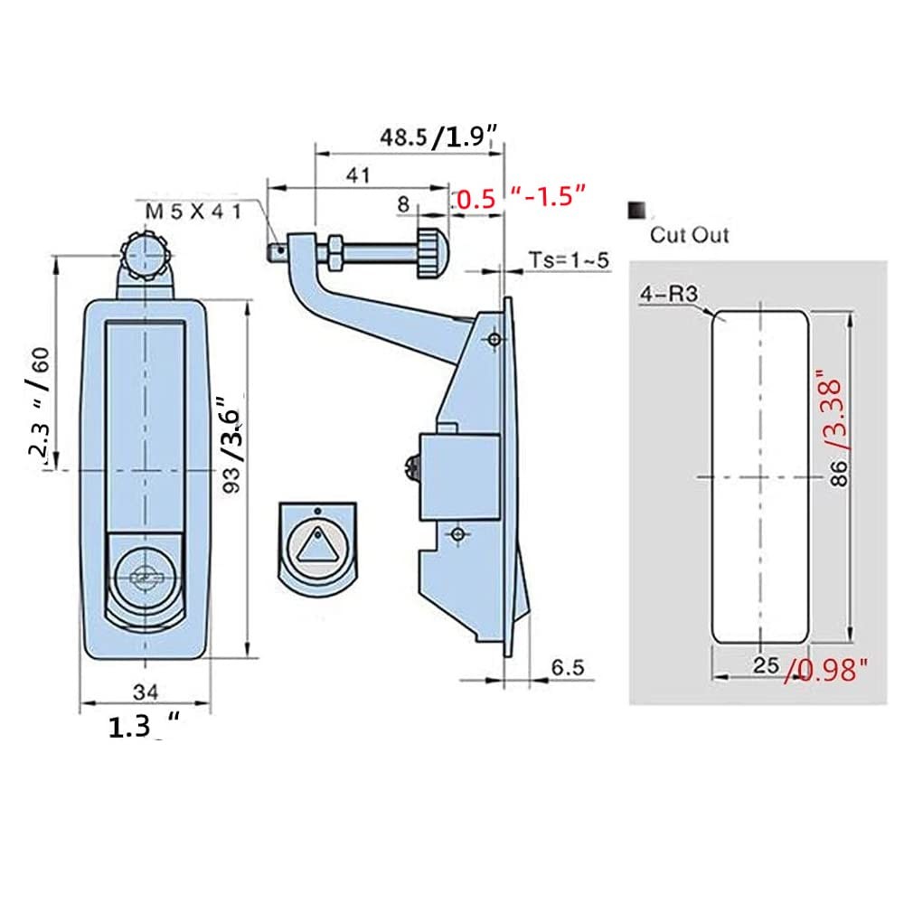 Compression Latch Lock 2 PCS Zinc Alloy Adjustable Lever Trigger Silver