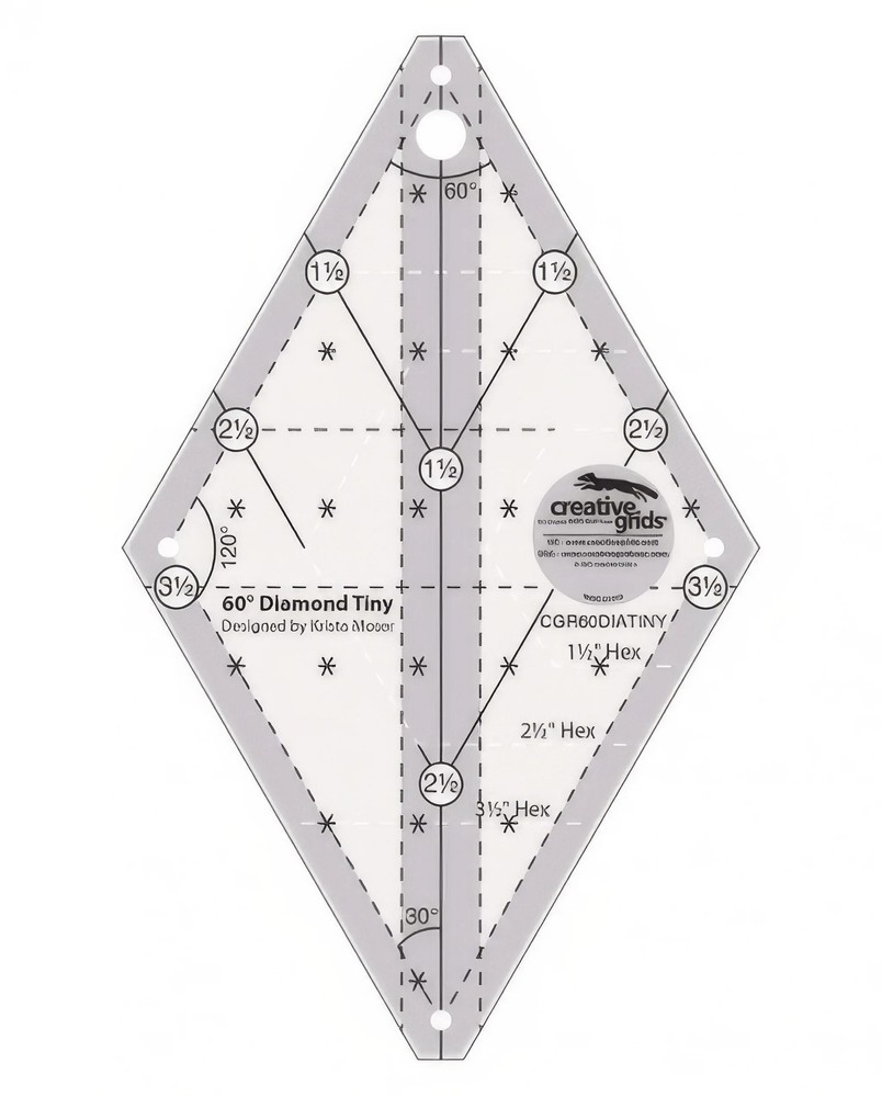 Creative Grids 60 Degree TINY Diamond Ruler CGR60DIATINY