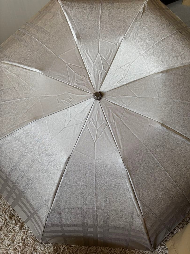 BURBERRY Folding Umbrella Check pattern Glitter Finish New Without Tag Authentic