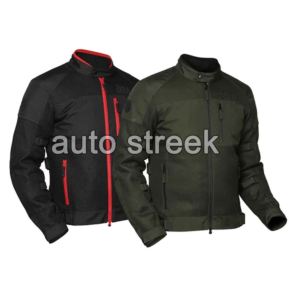 ROYAL ENFIELD "WINDFARER RIDING JACKET" BLACK / OLIVE
