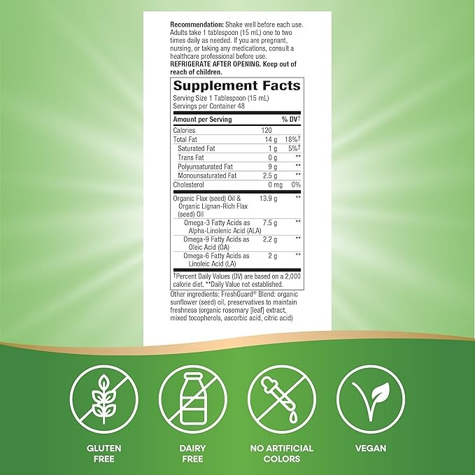 Cold Pressed Organic Flax Oil