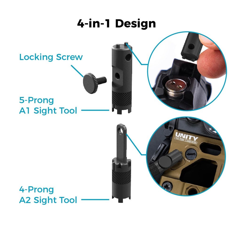 RDS Tool Universal Sight Tool, A1/A2 & Red Dot Multi-Tool Black