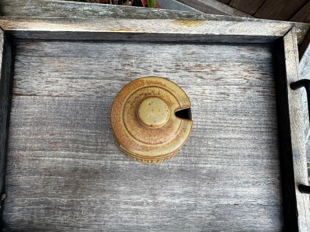 Vintage Stoneware Marmalade Pot with Lid – Rustic Studio Pottery Kitchen Decor