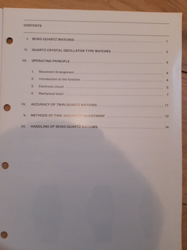 3 Vintage Seiko watch Technical Manuals