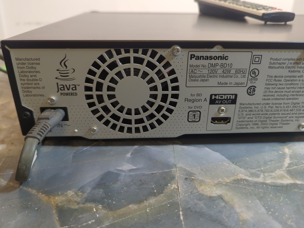 Panasonic DMP-BD10A Blu-Ray Player Complete With Remote!