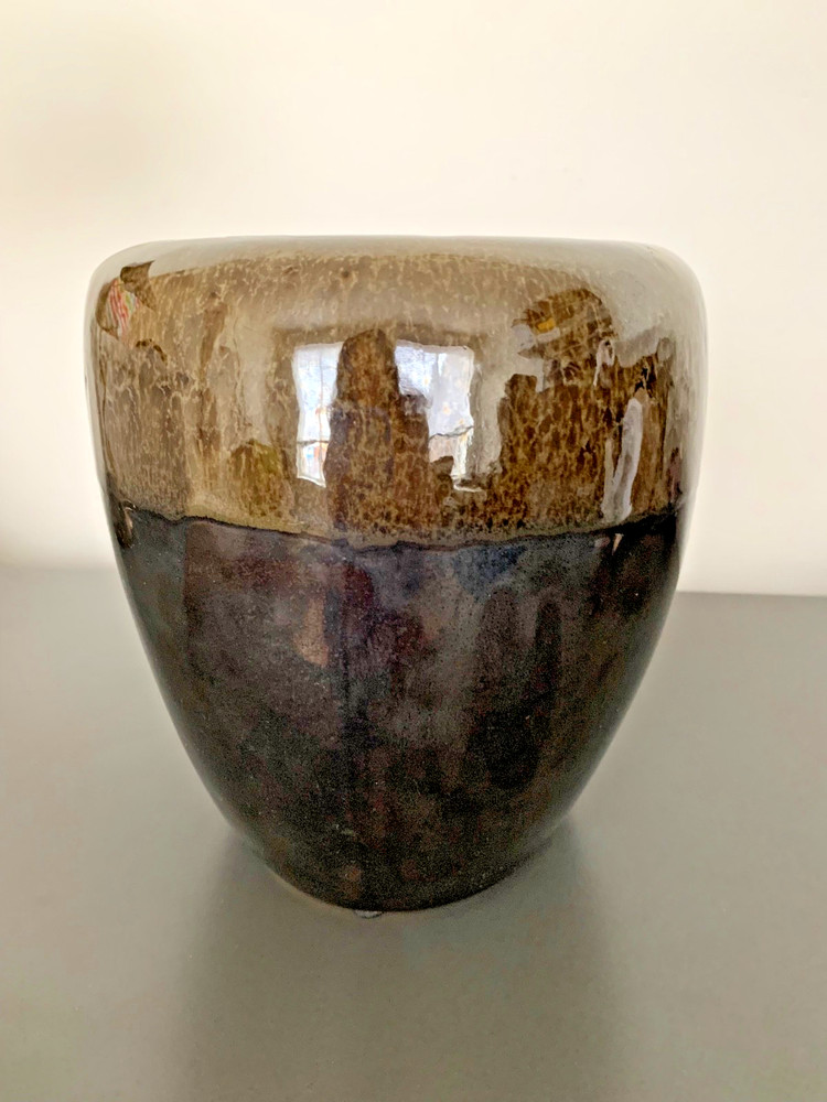 Handmade Studio Pottery Ceramic Planter | Fire Bowl – Drip Glaze – CA04 Marked