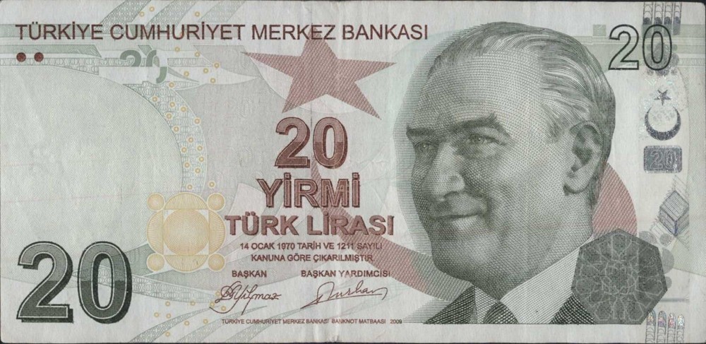 (N87-5) 2009 Turkey 20 Lira Bank note (E)