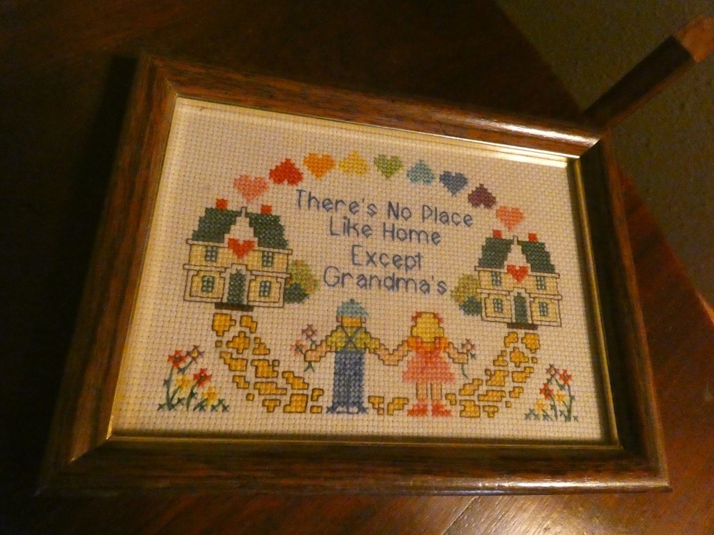 Grandma Cross Stich Sampler Hand Sewn
