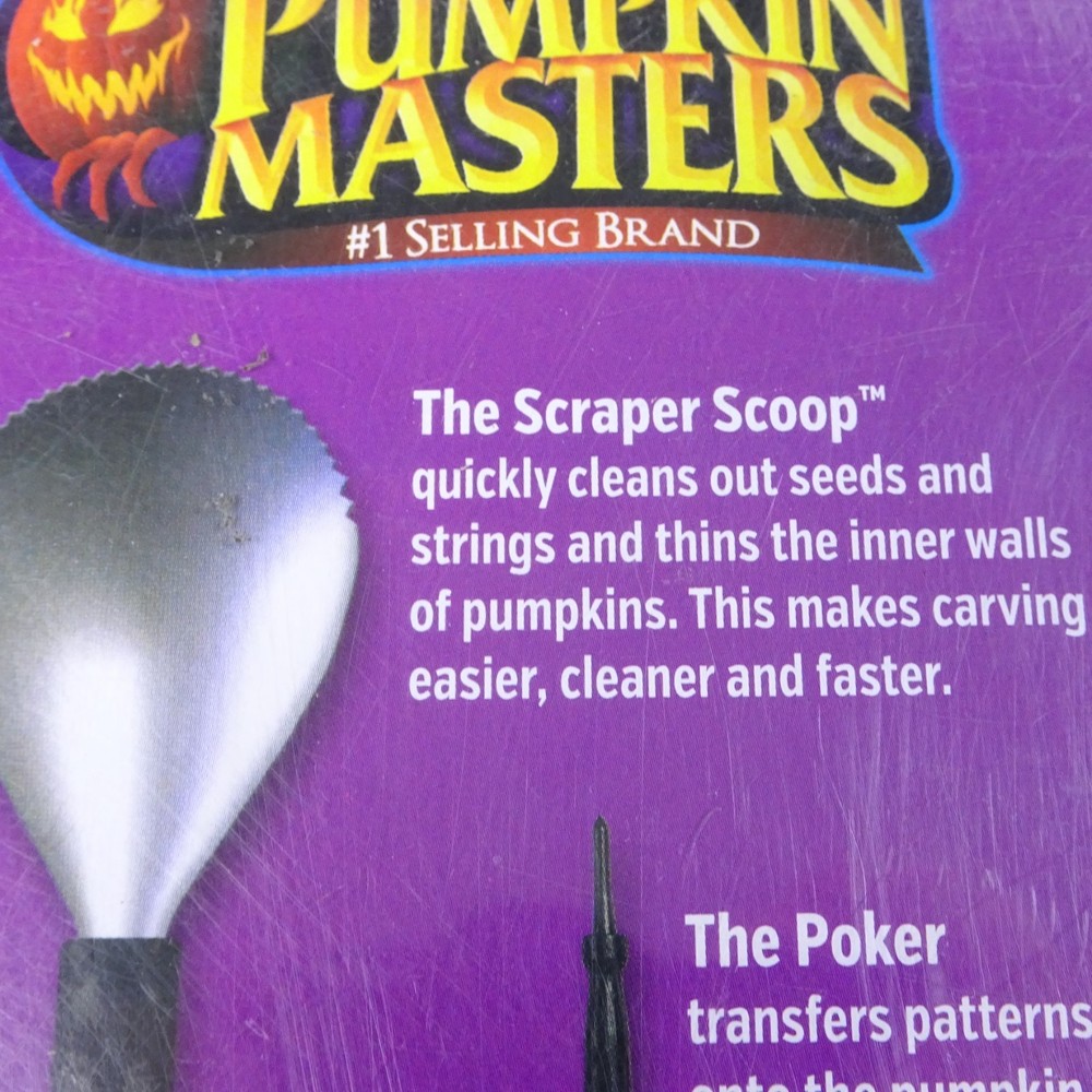 Pumpkin Masters Carving Kit Set 5 Tools 8 Patterns Stainless Steel Masters