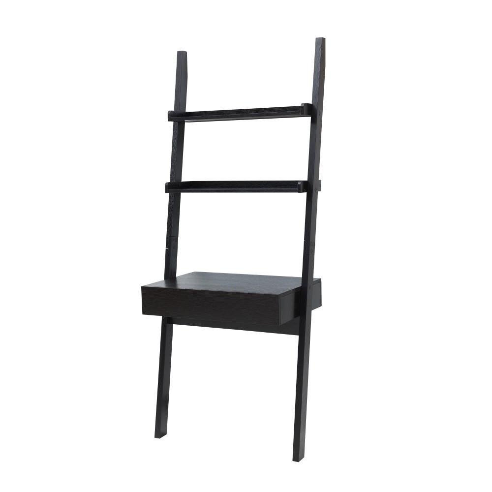 Office desk writing table bookcase ladder one drawer two shelves handleless