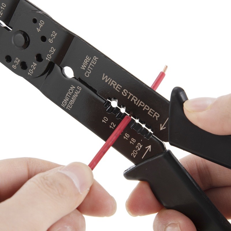 Wire Stripper Crimper Tool 25 Piece Terminal Set DIY Electrical Projects New