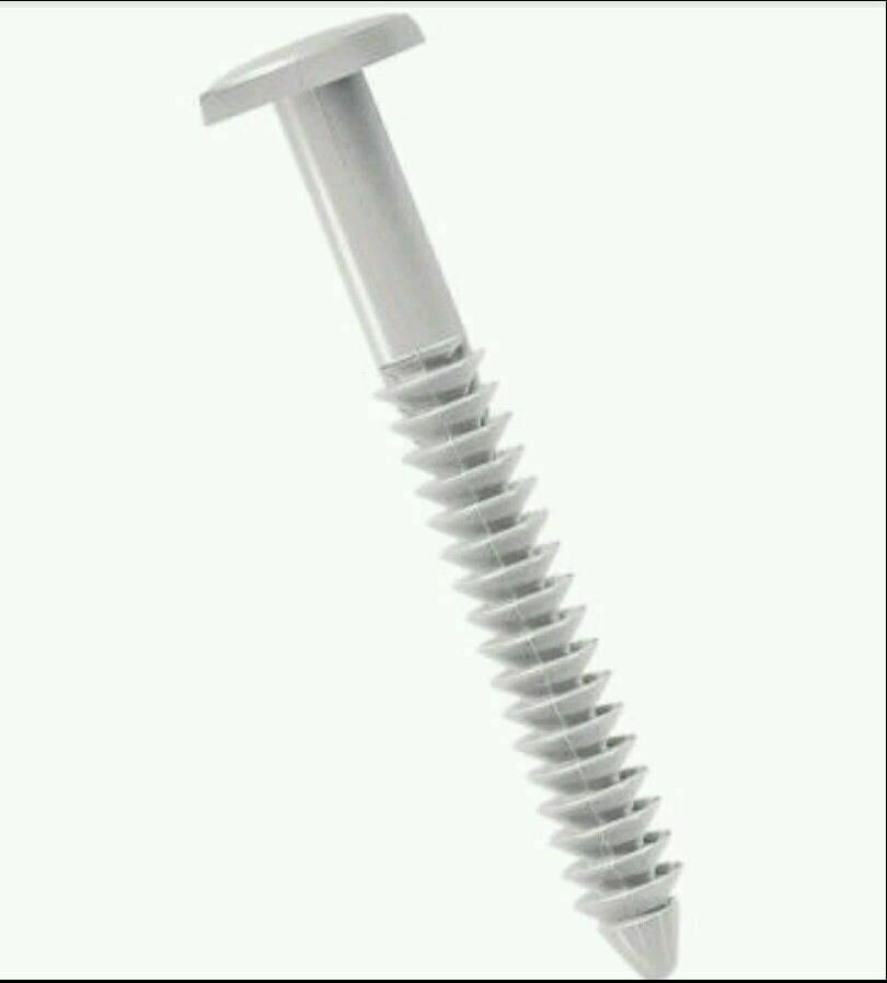 Pack of 12 White Shutter Fasteners 3" Lok Shutterlocks Spikes Lock Pegs
