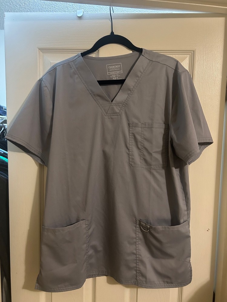 Cherokee Revolution Men’s Gray Scrub Top (Medium)