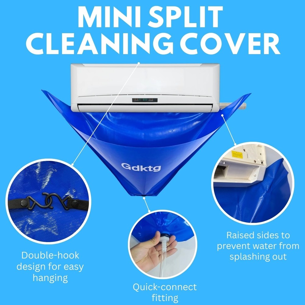 Mini Split Cleaning Kit Bag, 10Pcs Ac Cleaning Kit, Reusable Air Conditioner ...