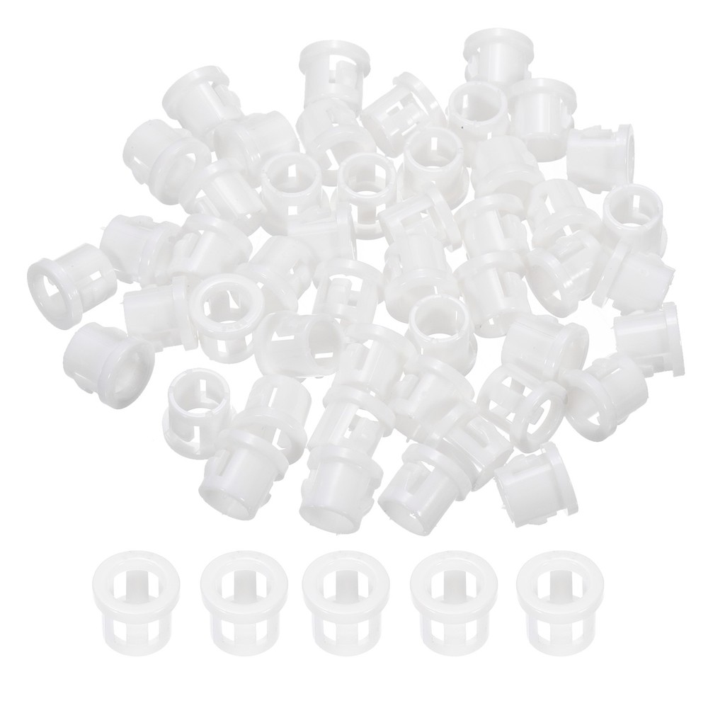60pcs Wire Grommet, 7.8mm Mounting Dia Plastic Grommets Cable Hose Snap, White