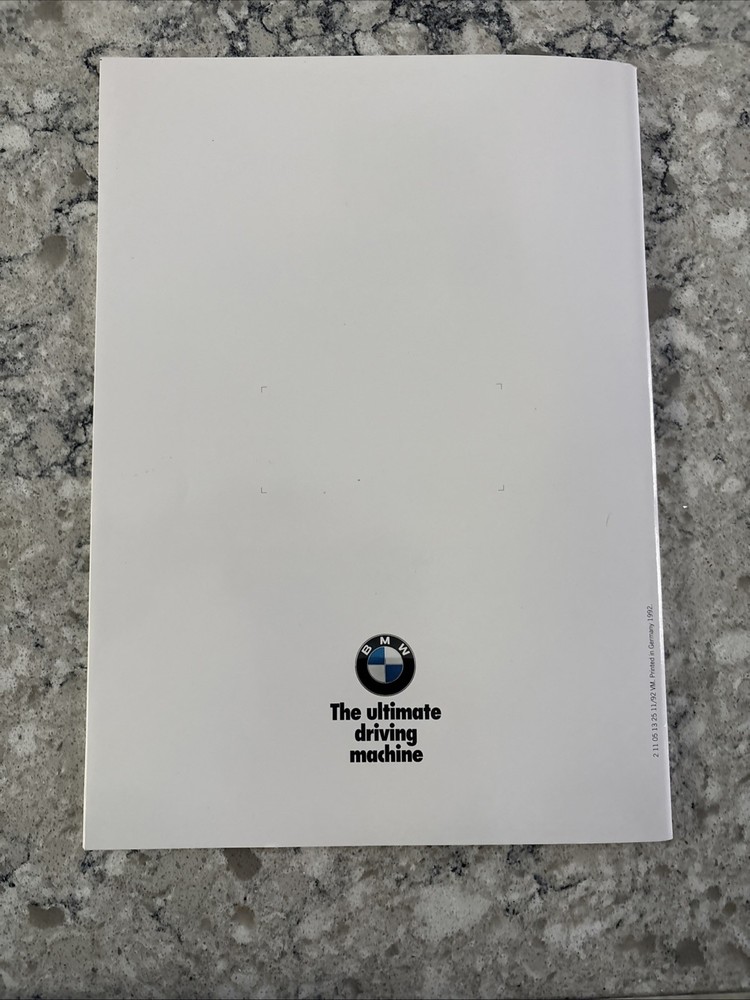 BMW 5 Series E34 41 Page 1992 Brochure