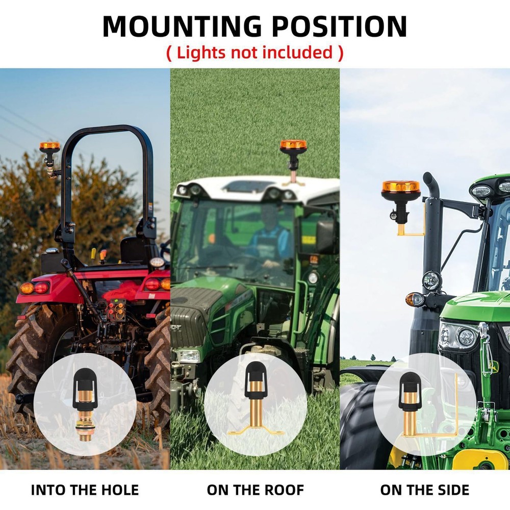 Tractor Beacon Light Bracket Multi Purpose Heavy Duty Metal Professional Plug